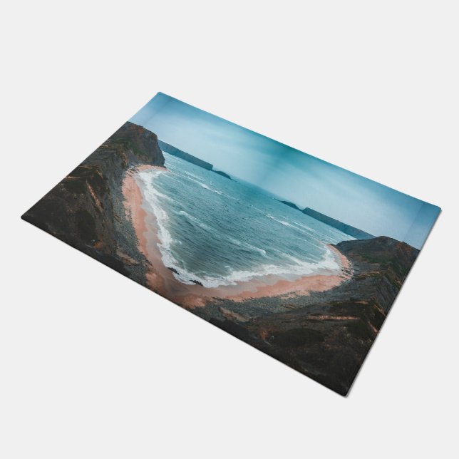 Tapis de paysage de plage de crique côtière (Incliné)