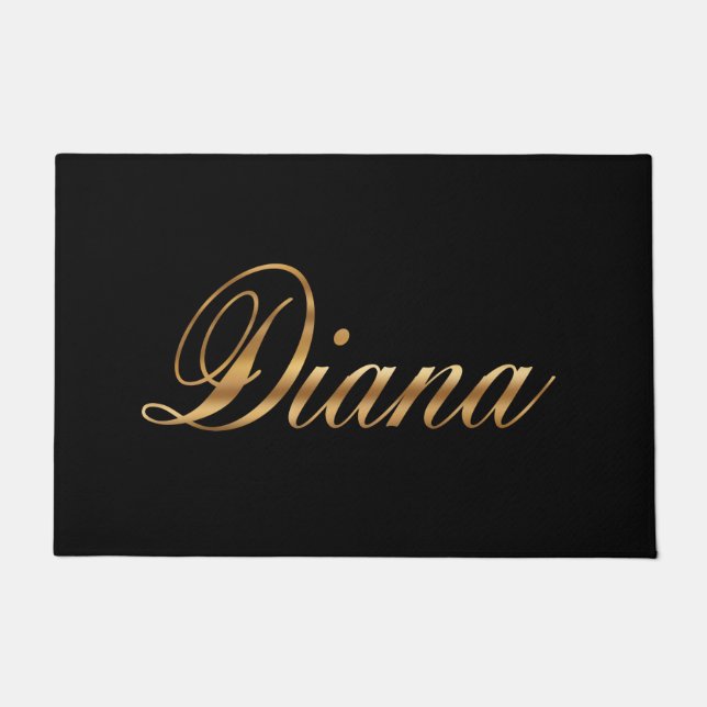 Tapis de porte à lettrage Diana gold Design (Devant)