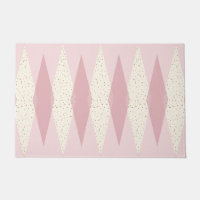 Tapis de porte à motifs de losanges rose moderne