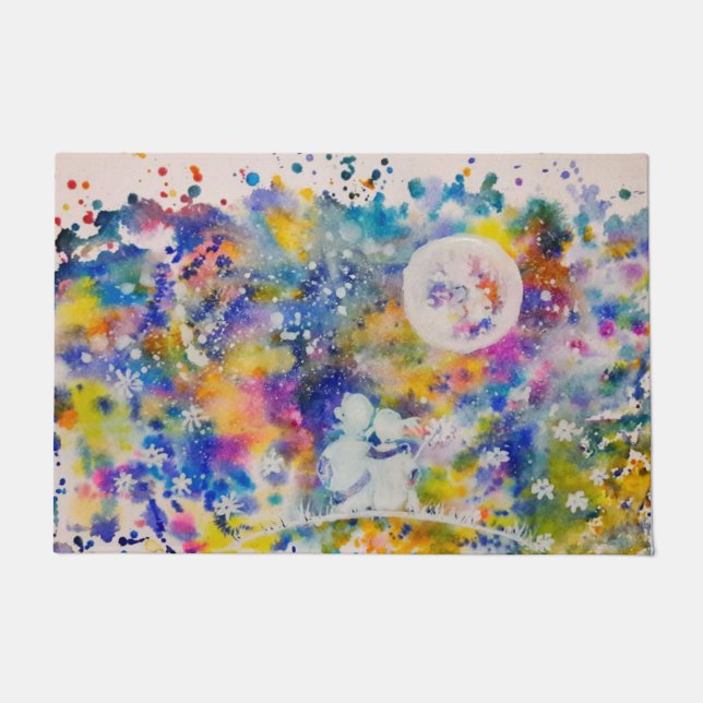 Tapis de porte Abstrait Couple Moon Dreams (Devant)