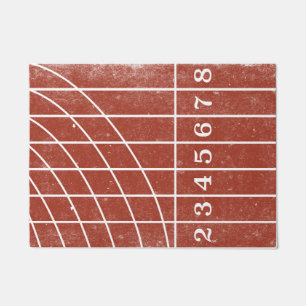 Tapis de porte affligé par voie courante rouge de