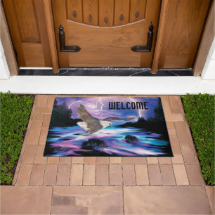 Tapis de porte Aigle chauve volant