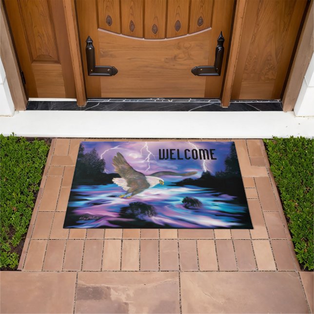 Tapis de porte Aigle chauve volant (De plein air)