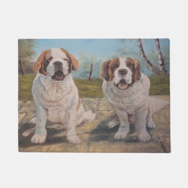 Tapis de porte Ann Hayes peignant deux le saint (Devant)