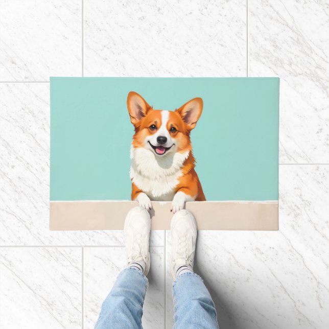 Tapis de porte Art Chien Corgi (Intérieur)