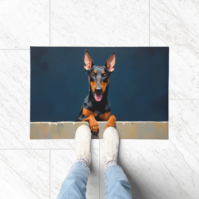 Tapis de porte Art Chien Dobermann (Intérieur)