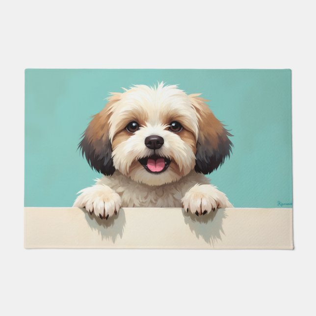 Tapis de porte Art Chien Havanais (Devant)