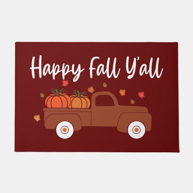 Tapis de porte Automne Heureux Fall Y'all (Devant)