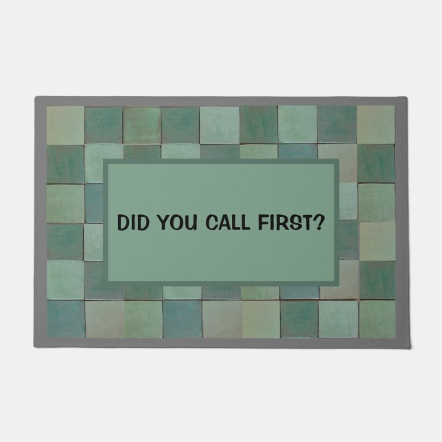 Tapis de porte avec carreaux verts (Devant)
