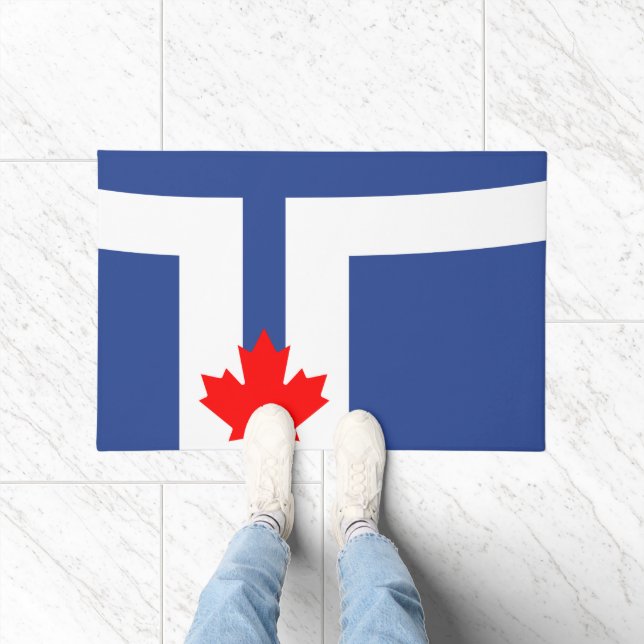 Tapis de porte avec drapeau de Toronto, Canada (Intérieur)
