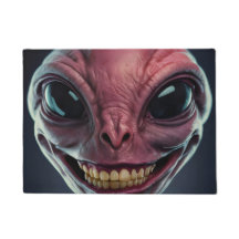 Tapis de porte avec motif alien.