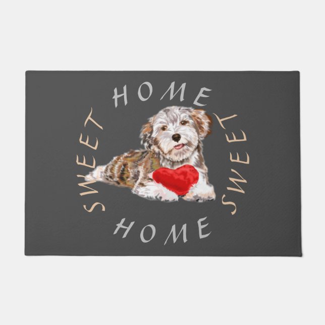 Tapis de porte avec texte pour chien de compagnie  (Devant)
