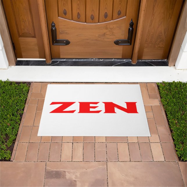 Tapis de porte blanc rouge zen (De plein air)