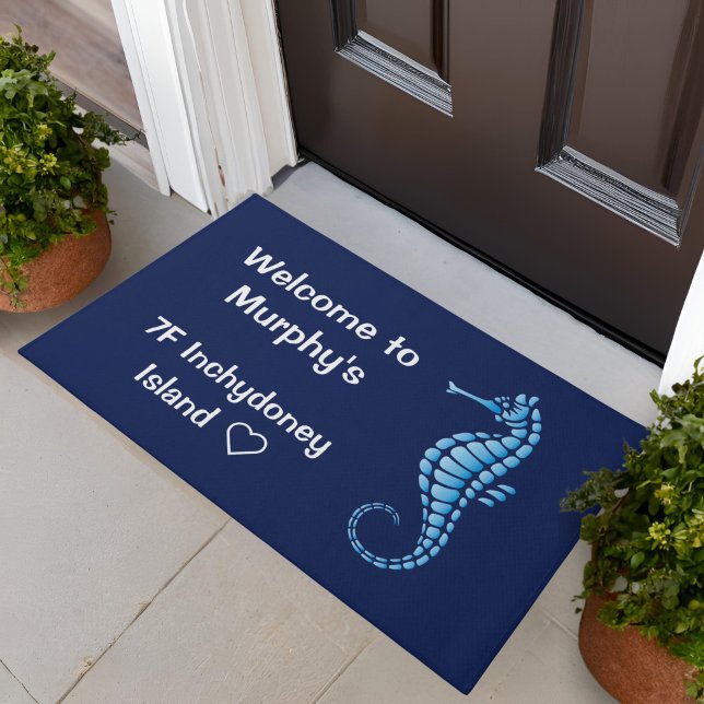 Tapis de porte bleu Cheval Marin (Créateur téléchargé)