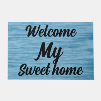 Tapis de porte bleu Sweet Home | Tapis de bienvenu