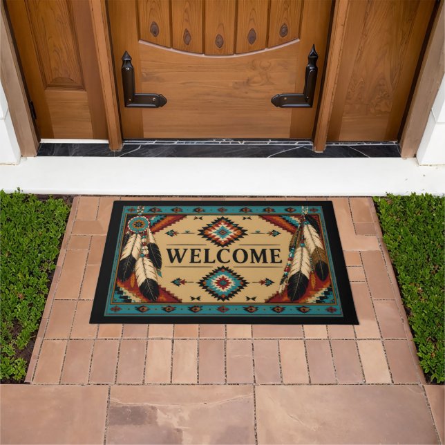Tapis de porte bohème amérindien (De plein air)