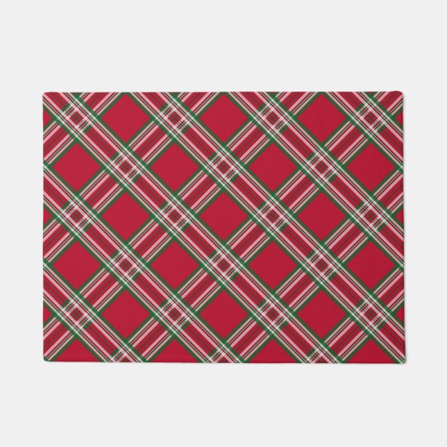 Tapis de porte carreau rouge de Noël (Devant)