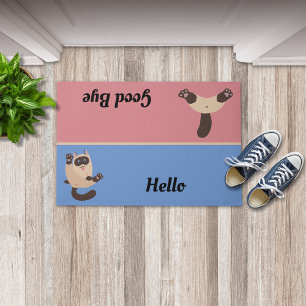 Tapis de porte Chat Bonjour Au revoir