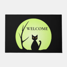 Tapis de porte chat d'horreur Halloween
