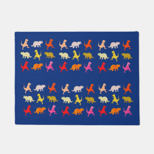 Tapis de porte coloré de dinosaures