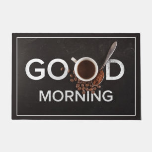 Tapis de porte de café bonjour