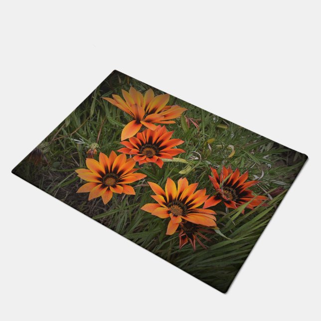 Tapis de porte de Gaza orange et noir (Incliné)
