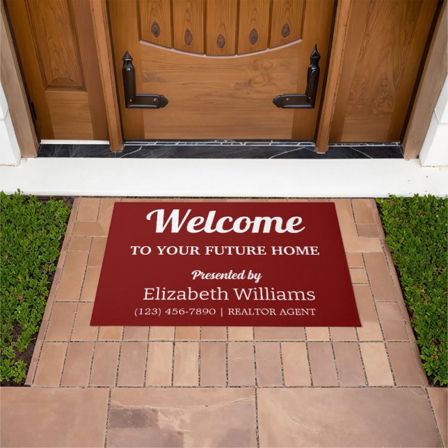 Tapis de porte de maison ouverte Cadeau de Realtor (De plein air)