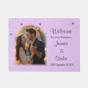Tapis de porte de mariage Anémone photo sur fond l