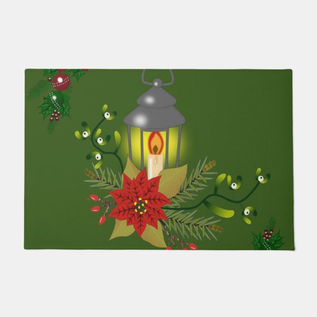 Tapis de porte de Noël, bougie de Noël (Devant)