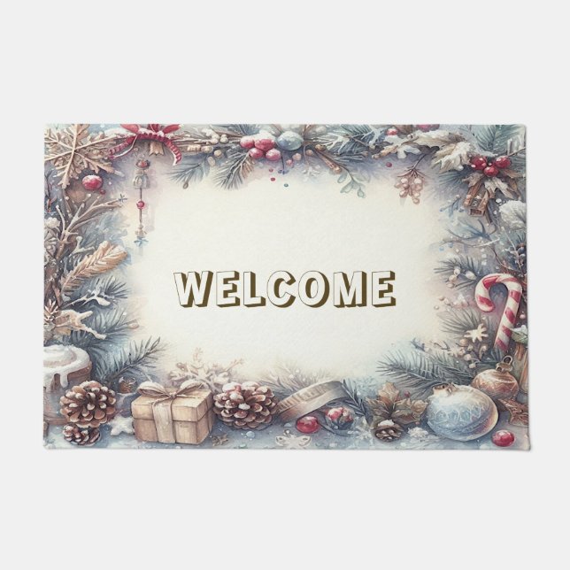 Tapis de porte de vacances d'hiver (Devant)