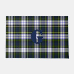 Tapis de porte décoré d'un monogramme de plaid d