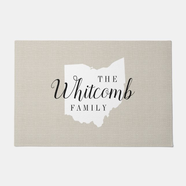 Tapis de porte d'état de monogramme de famille de  (Devant)