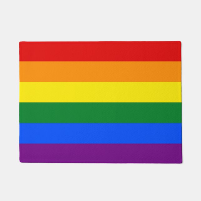 Tapis de porte Drapeau de la fierté arc-en-ciel De (Devant)