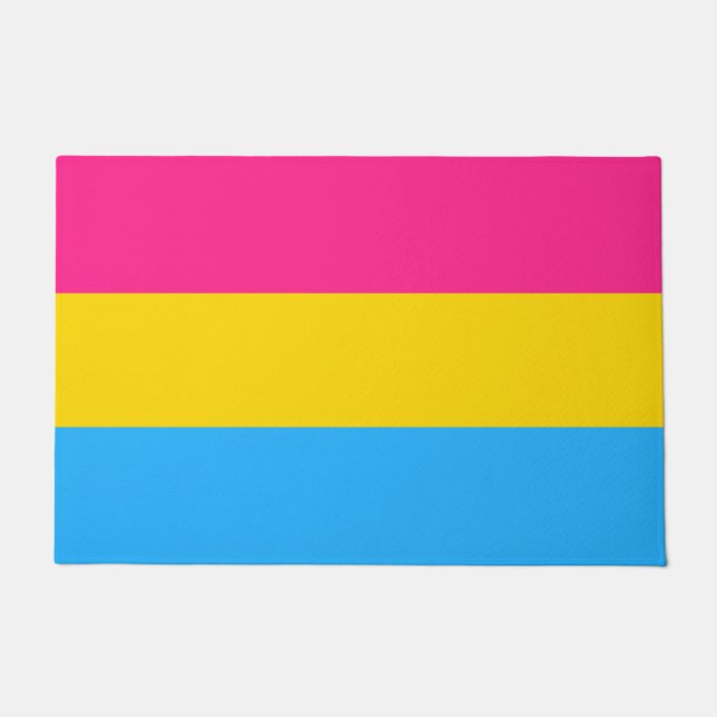 Tapis de porte Drapeau Pansexuel (Devant)