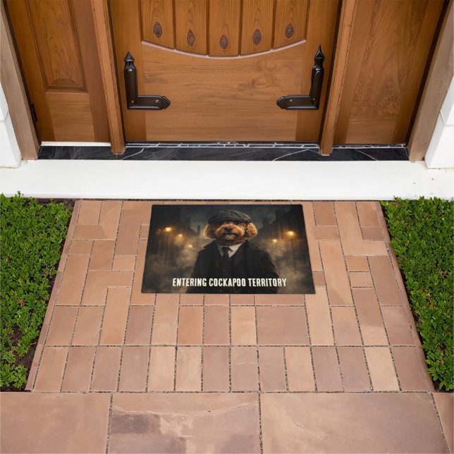 Tapis de porte drôle Cockapoo Cadeau Tapis de port (De plein air)