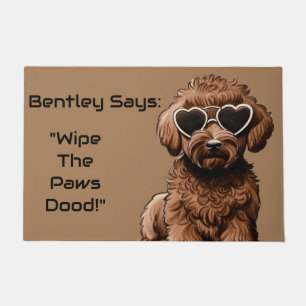 Tapis de porte drôle personnalisé Goldendoodle