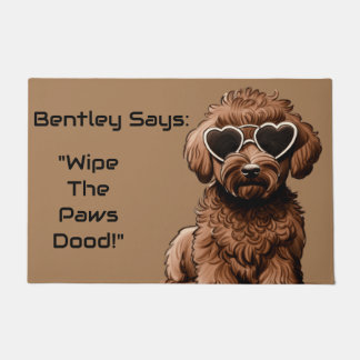 Tapis de porte drôle personnalisé Goldendoodle