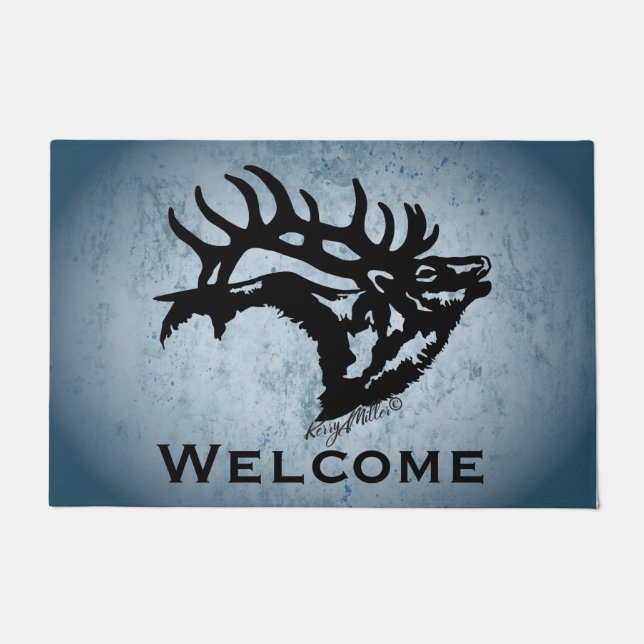 Tapis de porte élan mâle bramant (Devant)
