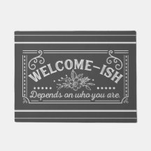 tapis de porte en carton de chalkboard sarcastique
