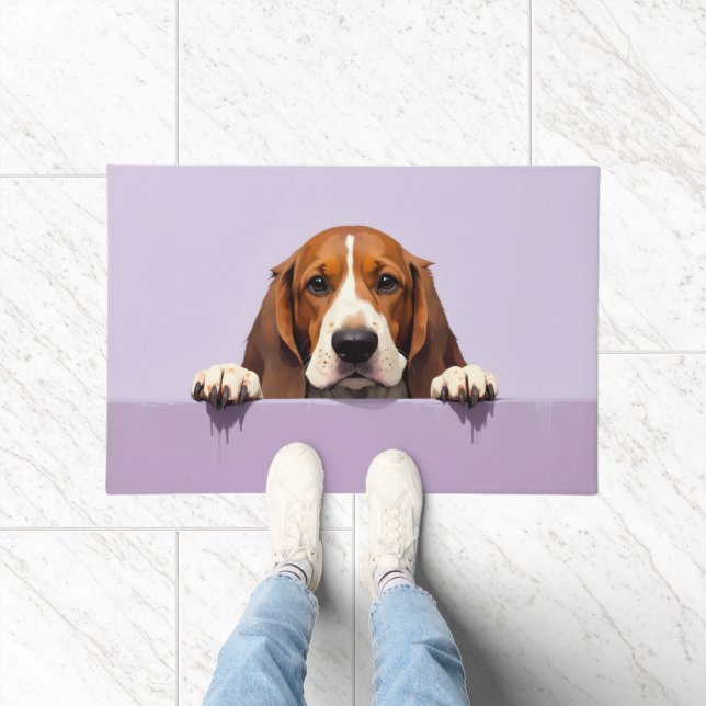 Tapis de porte en forme de Basset Hound (Intérieur)