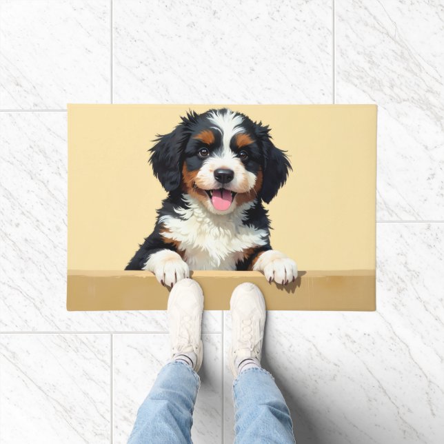 Tapis de porte en forme de Bernedoodle (Intérieur)