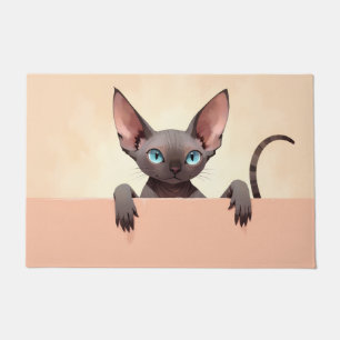 Tapis de porte en forme de chat Sphynx