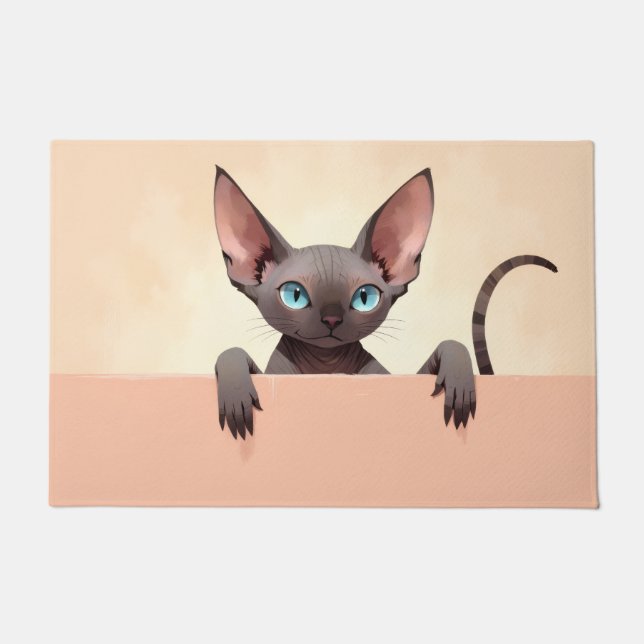 Tapis de porte en forme de chat Sphynx (Devant)