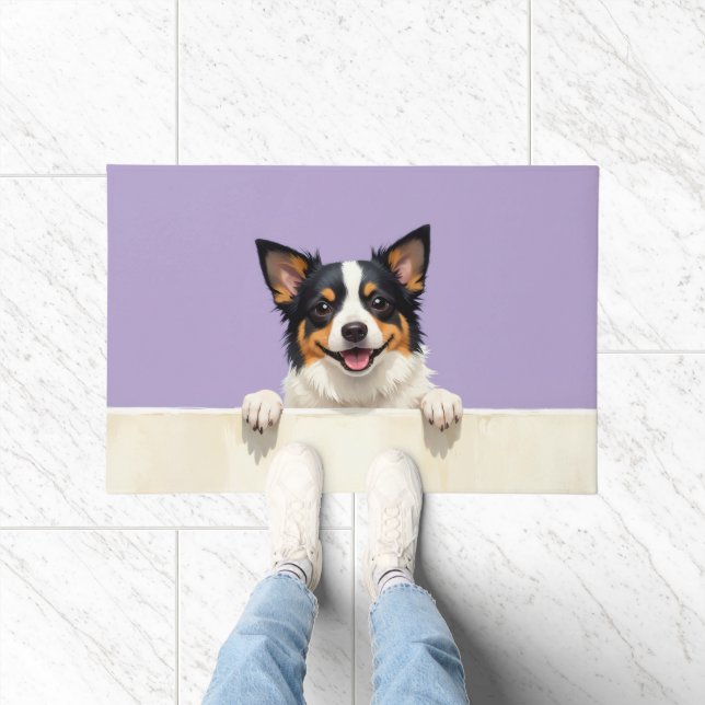 Tapis de porte en forme de chien Biewer Terrier (Intérieur)