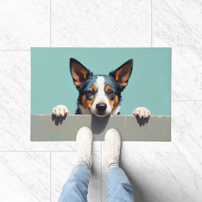 Tapis de porte en forme de chien Blue Heeler (Intérieur)
