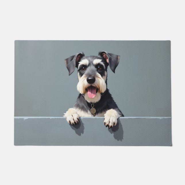 Tapis de porte en forme de chien Schnauzer (Devant)