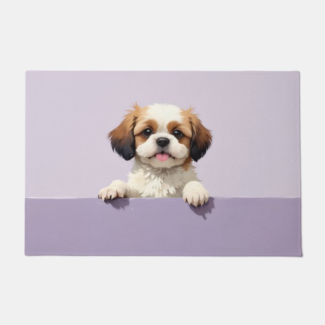 Tapis de porte en forme de chien Shih Tzu (Devant)