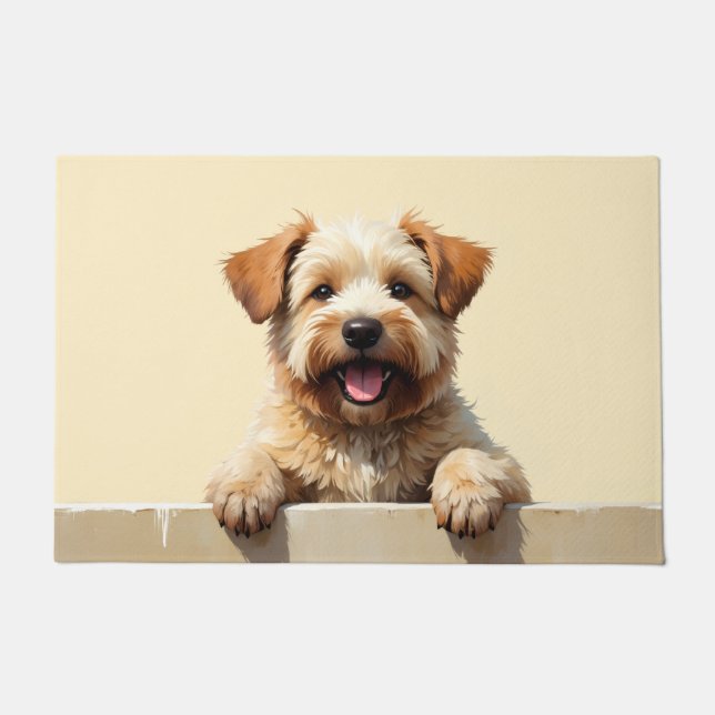 Tapis de porte en forme de Terrier Wheaten (Devant)