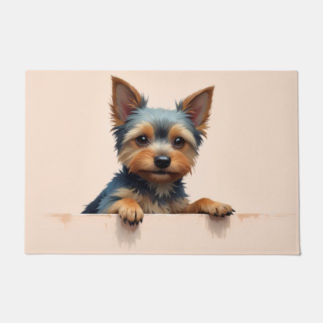 Tapis de porte en forme de Yorkshire Terrier (Devant)