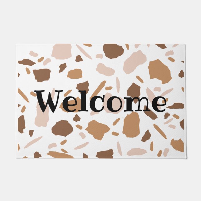 Tapis de porte en terrazzo Brun et Beige Tan (Devant)